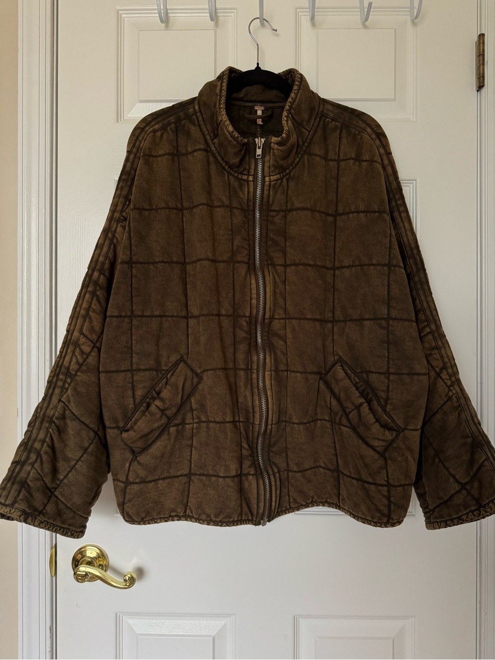 Free People Dolman Oversized Quilted Zip-Front Jacket